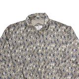 STUNT SPORT Womens Blue & Beige Diamond Print Silk Jacket M