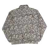 STUNT SPORT Womens Blue & Beige Diamond Print Silk Jacket M