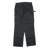 DICKIES Mens Regular Black Cotton Blend Cargo Trousers W32 L30 Workwear Zip