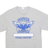 PORT & COMPANY Mens Grey Hoover Hawks Graphic T-Shirt M Short Sleeve Crew Neck