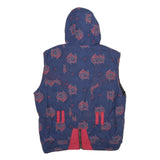 DOGGY'S DOGS Womens Blue Jacket UK 16 Polyester Zip Hooded Swirl Print