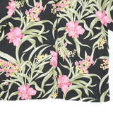 HAVANA JACK Womens Black Green & Pink Floral Print Shirt M Summer Casual