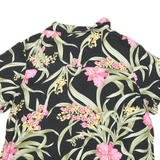 HAVANA JACK Womens Black Green & Pink Floral Print Shirt M Summer Casual