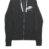 NIKE Womens Dark Grey Hoodie Zip Up S Cotton Blend Lightweight Casual