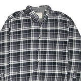 WEATHERPROOF Mens Black & Grey Checked Shirt 2XL Cotton Blend Button Down Long