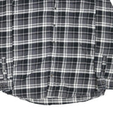 WEATHERPROOF Mens Black & Grey Checked Shirt 2XL Cotton Blend Button Down Long