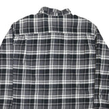 WEATHERPROOF Mens Black & Grey Checked Shirt 2XL Cotton Blend Button Down Long