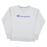 CHAMPION Mens Grey Cotton Blend Crew Neck M Sweatshirt Classic Logo Pullover