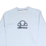 ELLESSE Womens Blue Crew Neck UK 12 Cotton Blend Sweatshirt Casual Pullover