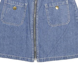 EXTRA Womens Blue Denim Mini Skirt Cotton Blend Zip Pockets Size S Casual
