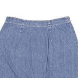 EXTRA Womens Blue Denim Mini Skirt Cotton Blend Zip Pockets Size S Casual