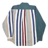 DEEP RIVER TRADING COMPANY Mens Green & Multi Stripe Casual Shirt M Button