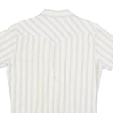 LEE Mens White Patterned Short Sleeve Shirt M Button Front Casual Summer