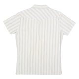 LEE Mens White Patterned Short Sleeve Shirt M Button Front Casual Summer