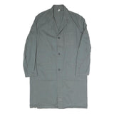 Mens Grey Classic Long Sleeve Button Closure Jacket Size L Polyester Blend Plain