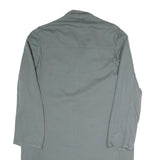 Mens Grey Classic Long Sleeve Button Closure Jacket Size L Polyester Blend Plain