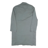 Mens Grey Classic Long Sleeve Button Closure Jacket Size L Polyester Blend Plain
