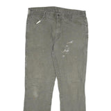DICKIES Mens Cotton Blend Green Regular Straight Trousers W36 L34 Workwear Zip