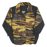 SYMPATEX Womens Yellow & Black Patterned Zip Jacket L Polyester Blend Outdoor