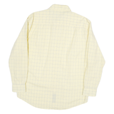 NAUTICA Mens Yellow & Blue Check Shirt M Cotton Blend Classic Fit Long Sleeve