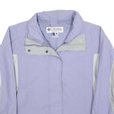 COLUMBIA Womens Purple & White Outdoor Jacket L Polyester Blend Zip Sportswear