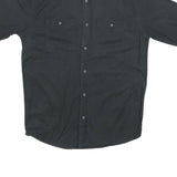 WRANGLER Mens Black & Grey Cotton Blend Short Sleeve Shirt S Casual Lightweight