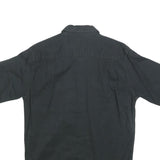 WRANGLER Mens Black & Grey Cotton Blend Short Sleeve Shirt S Casual Lightweight