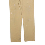 CARHARTT Mens Cotton Blend Beige Relaxed Straight Trousers W34 L34 Workwear