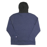 CHAMPION Mens Blue & Black Zip Hooded Hoodie L Cotton Blend Casual Sportswear