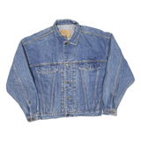 CLUB MONACO Womens Blue Denim Jacket L Cotton Blend Button Closure Classic Fit