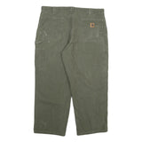 CARHARTT Mens Cotton Blend Green Relaxed Straight Trousers W40 L26 Workwear