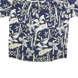IMPRINTS Mens Blue & Cream Rayon Hawaiian Shirt 2XL Tropical Print Short Sleeve