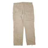 CARHARTT Mens Cotton Blend Beige Regular Straight Trousers W38 L31 Workwear