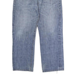 Mens Regular Fit Light Blue Denim Cotton Jeans W38 L39 Classic Zip Closure