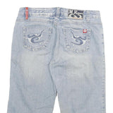 M K JEANS Womens Denim Blue Casual Cotton Blend Shorts XL W32 Embroidered