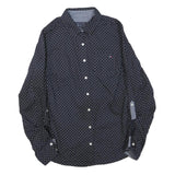 TOMMY HILFIGER Womens Blue & White Printed Shirt S Button Front Casual