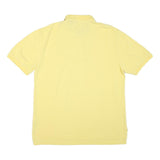 TOMMY HILFIGER Mens Yellow Short Sleeve Plain Polo Shirt XL Cotton Blend Classic