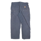 CARHARTT Mens Cotton Blend Blue Regular Straight Trousers W38 L30 Workwear