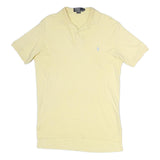 POLO RALPH LAUREN Mens Yellow Short Sleeve Plain S Cotton Polo Shirt