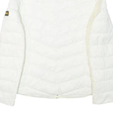 BARBOUR Womens White Quilted Jacket UK 10 Polyester Blend Zip Casual Lightweight
