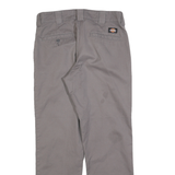 DICKIES Mens Cotton Blend Grey Regular Fit Straight Leg Trousers W30 L30