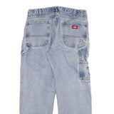 DICKIES Mens Regular Blue Denim Cotton Blend Jeans W32 L29 Workwear Zip Closure