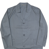 Mens Grey Cotton Blend Button Jacket L Plain Classic Workwear