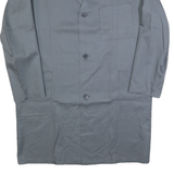 Mens Grey Cotton Blend Button Jacket L Plain Classic Workwear