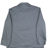 Mens Grey Cotton Blend Button Jacket L Plain Classic Workwear