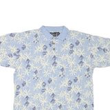 OP SPORT Mens Blue White Geometric Short Sleeve Polo Shirt M Casual Summer