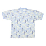 OP SPORT Mens Blue White Geometric Short Sleeve Polo Shirt M Casual Summer