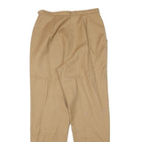 DAVID N Womens Wool Blend Beige Relaxed Straight Trousers W26 L28 Classic Fit