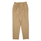 DAVID N Womens Wool Blend Beige Relaxed Straight Trousers W26 L28 Classic Fit