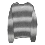 SMOG Mens Grey Patterned Jumper V-Neck Regular Fit M Knitwear Sweater